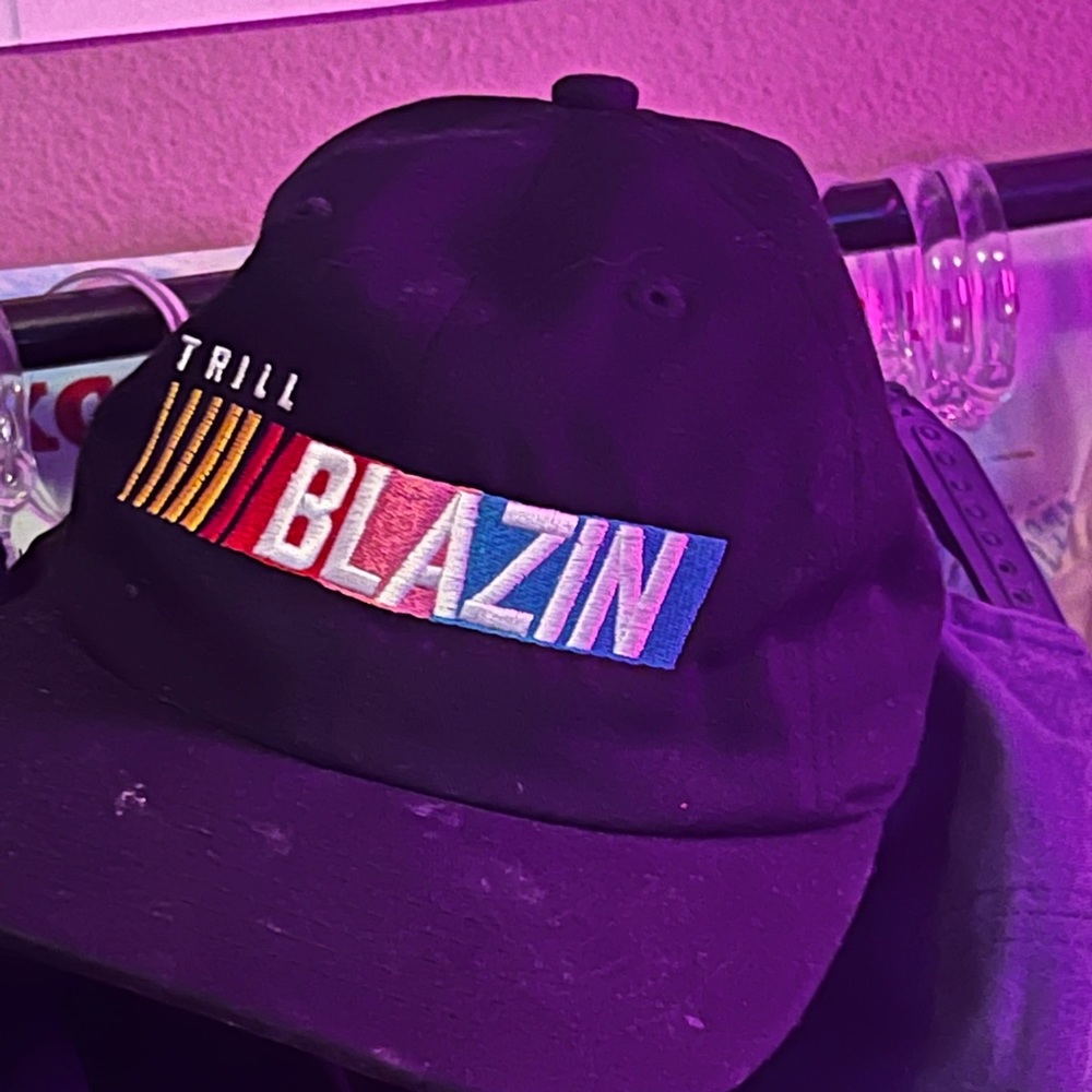 Snap back, black, TRILL BLAZIN(nascar font)